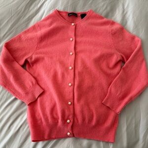 Moda International 100% Cashmere Coral Cardigan Sweater